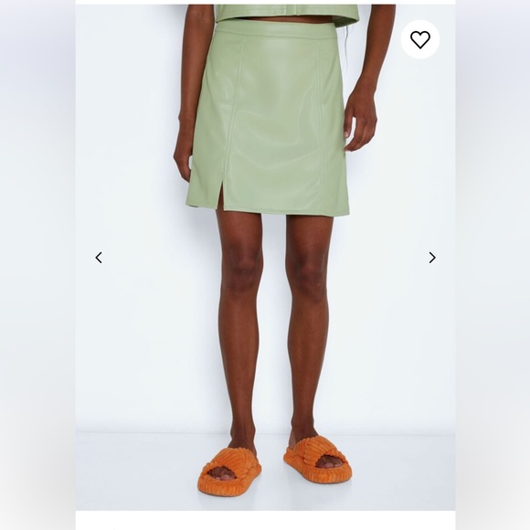 Pale green faux leather skirt size XL NWOT - Picture 9 of 11